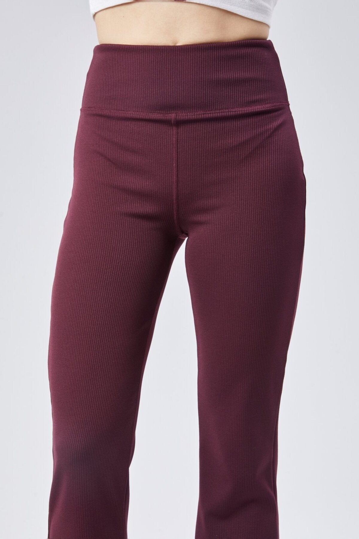 Fitilli Flare Yoga Örme Spor Tayt