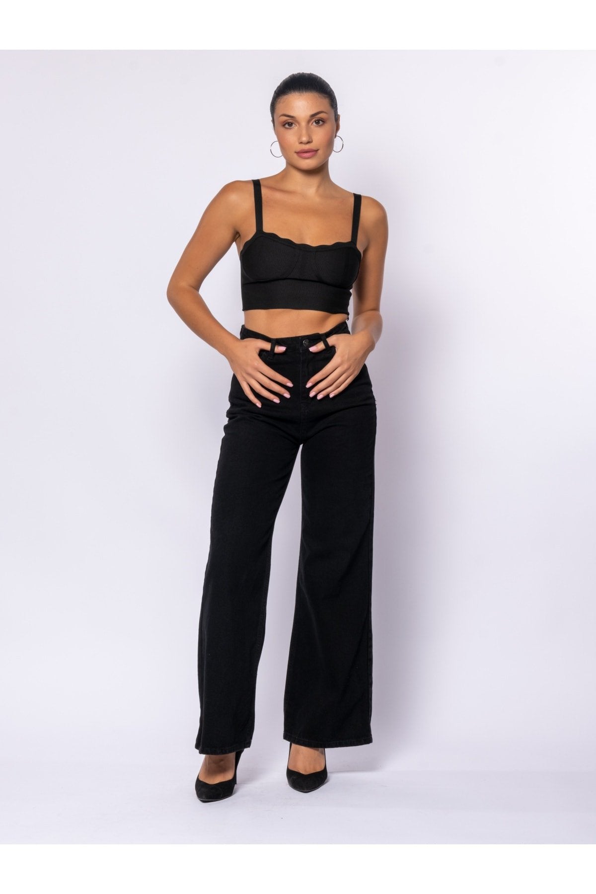 Göğüste Dilim Detaylı Triko Bluz