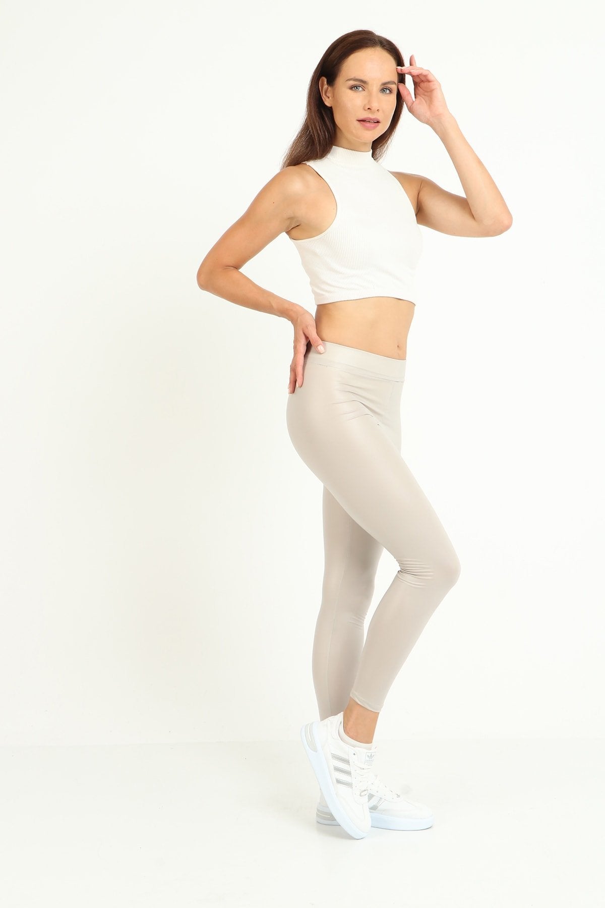 Yüksek Bel Normal Kemerli Baharlık Ince Deri Tayt