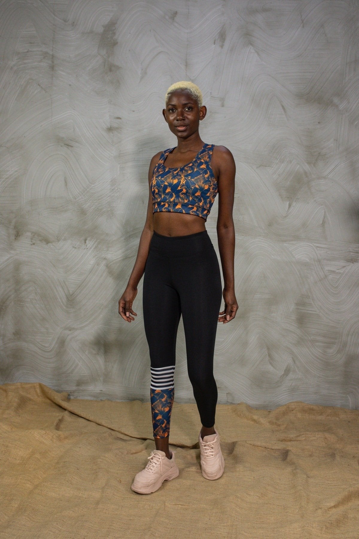 Beyaz/siyah Leopar Desen Dijital Baskılı Basic Büstiyer