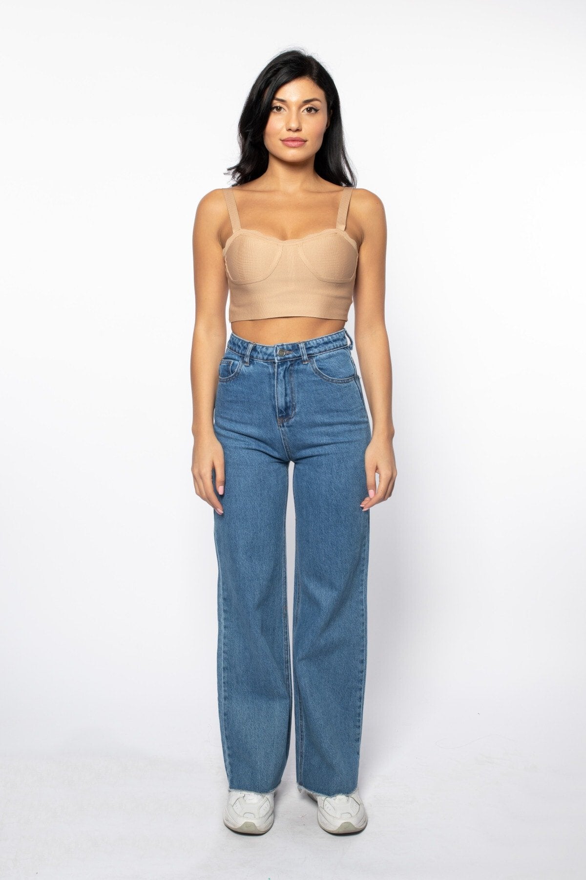 Göğüste Dilim Detaylı Triko Bluz