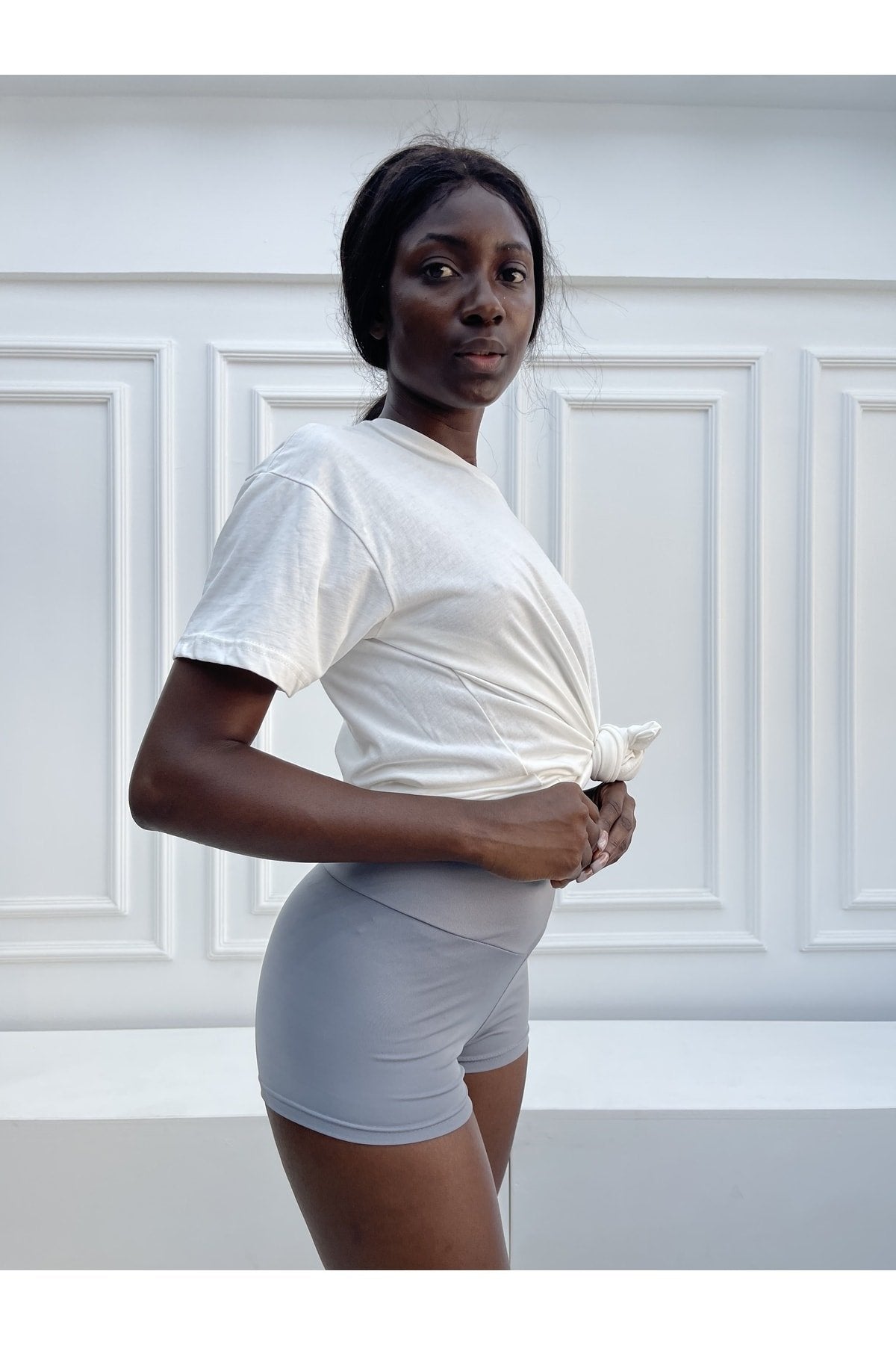 Kavuniçi Extra Yüksek Bel Mini Sporcu Şort