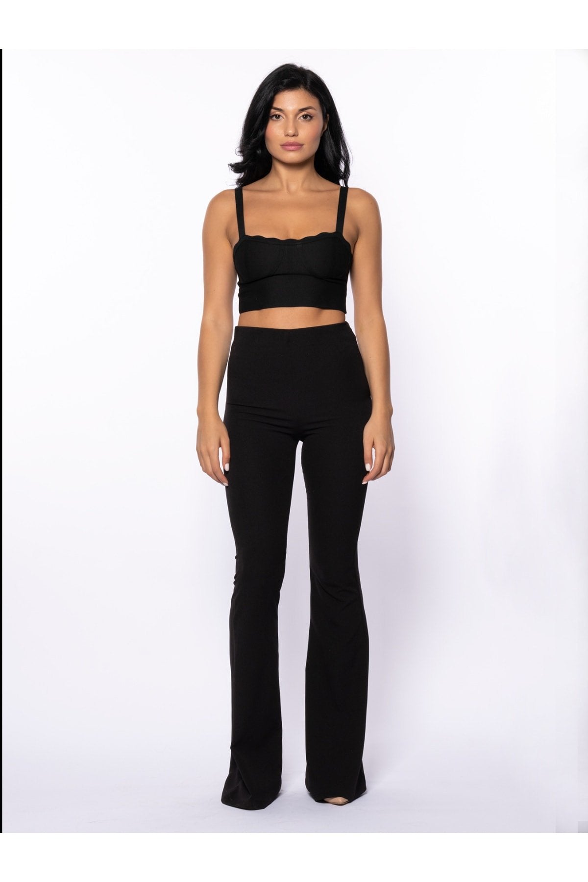 Göğüste Dilim Detaylı Triko Bluz