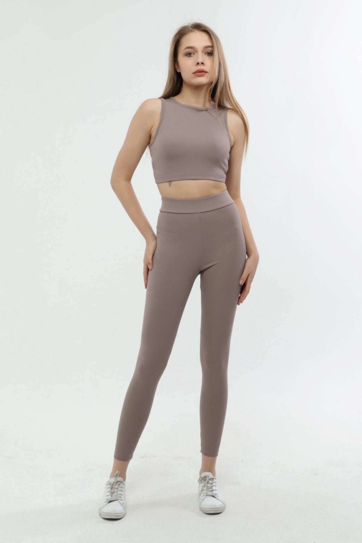 Kahverengi Fitilli Basic Büstiyer