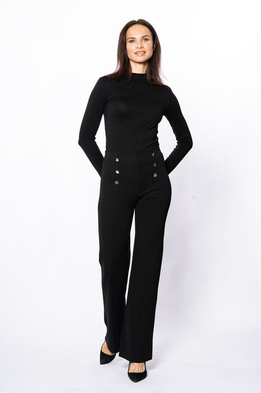 Gold Düğme Çıma Detaylı Geniş Kesim Pantolon