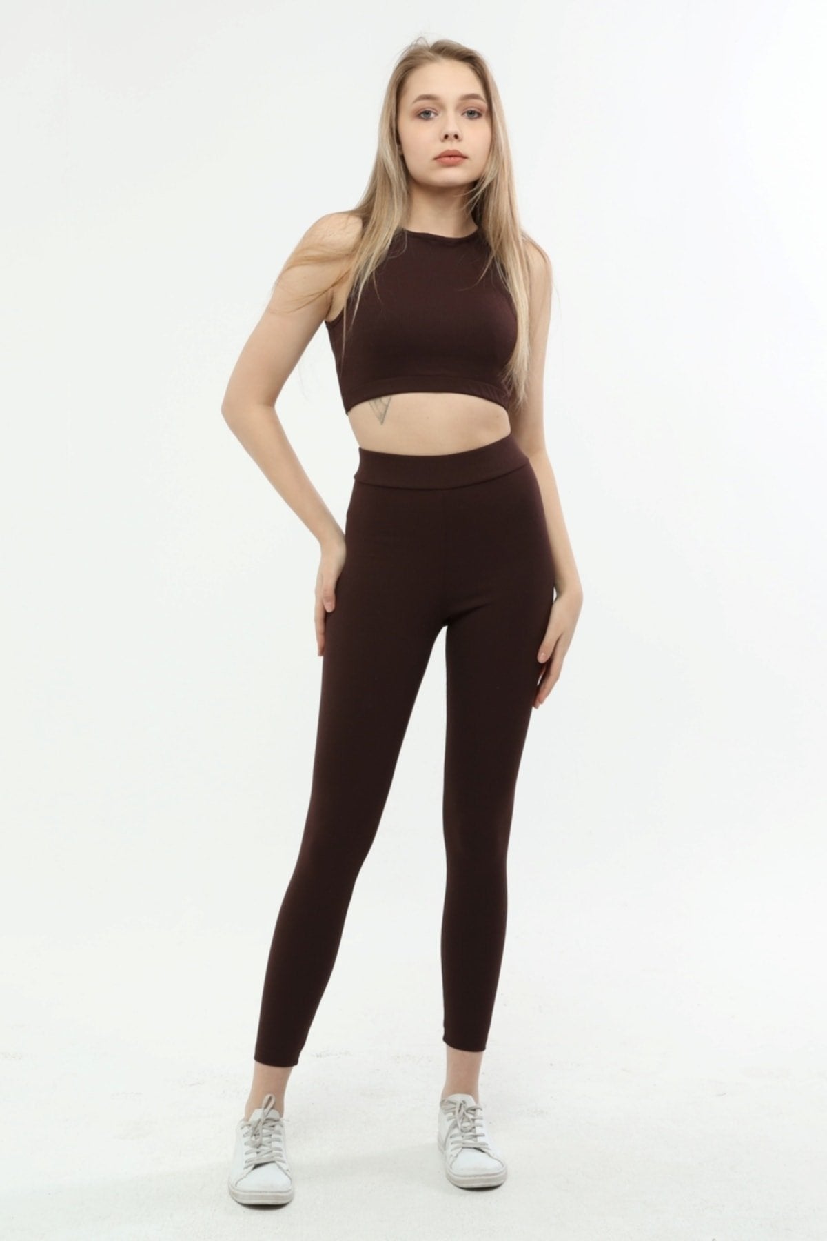 Kahverengi Fitilli Basic Büstiyer