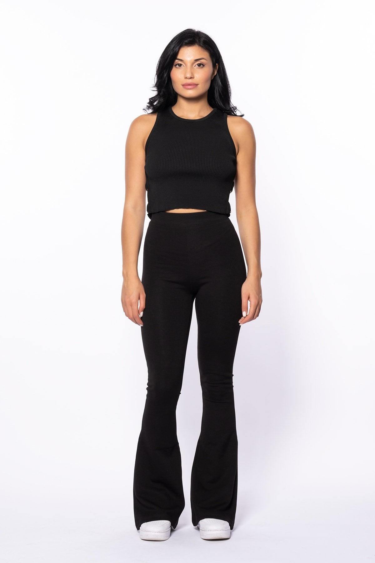 Taba Çelikli Örme Ispanyol Paça Yüksek Bel Toparlayıcı Tayt