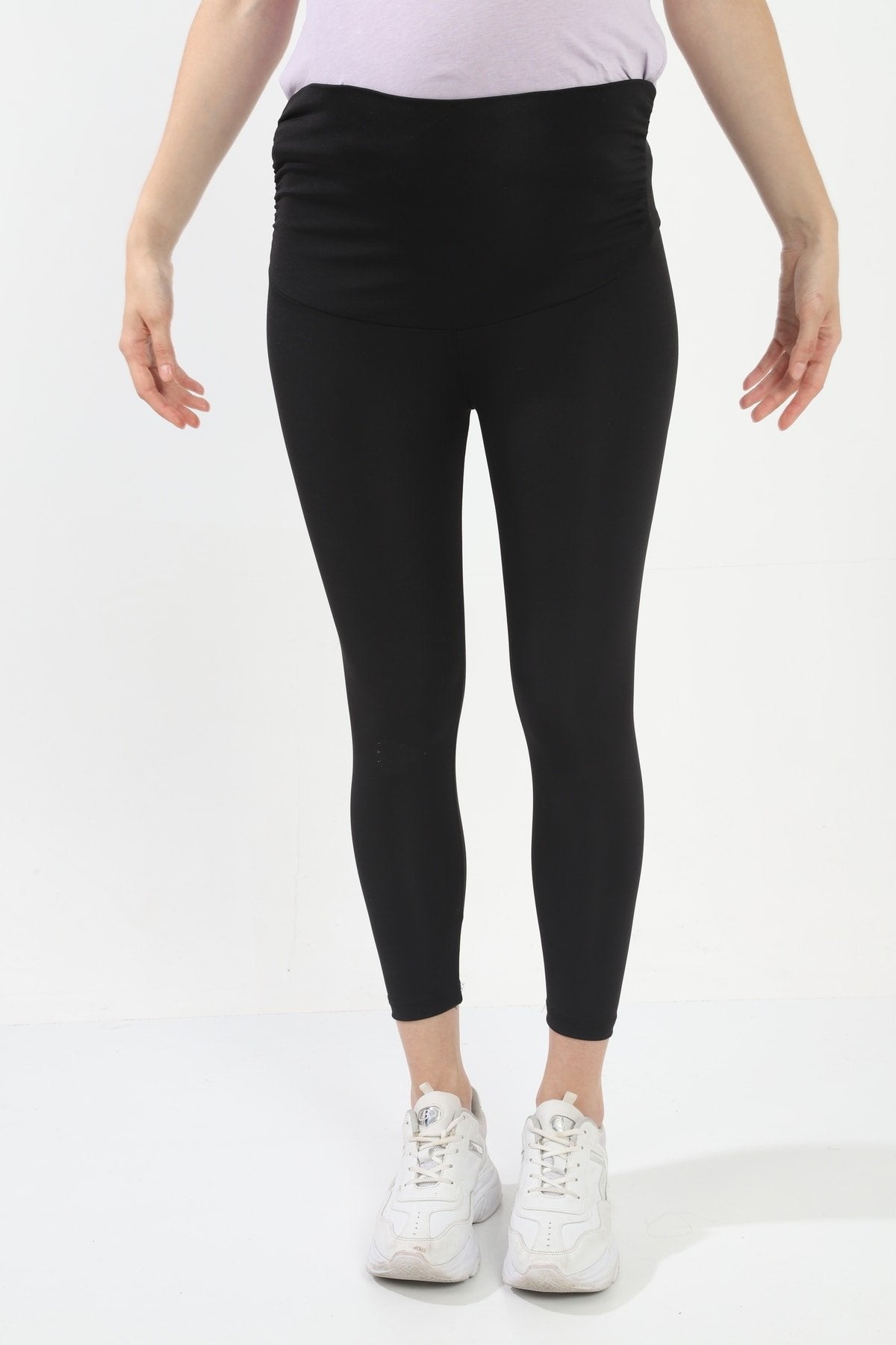 Siyah Esnek Özel Tasarım Hamile Taytı