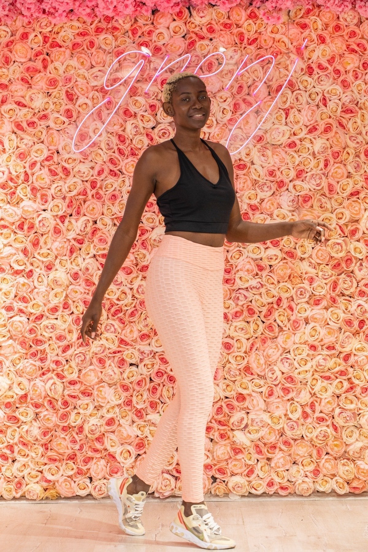 Neon Turuncu Yüksek Bel Petekli Tayt