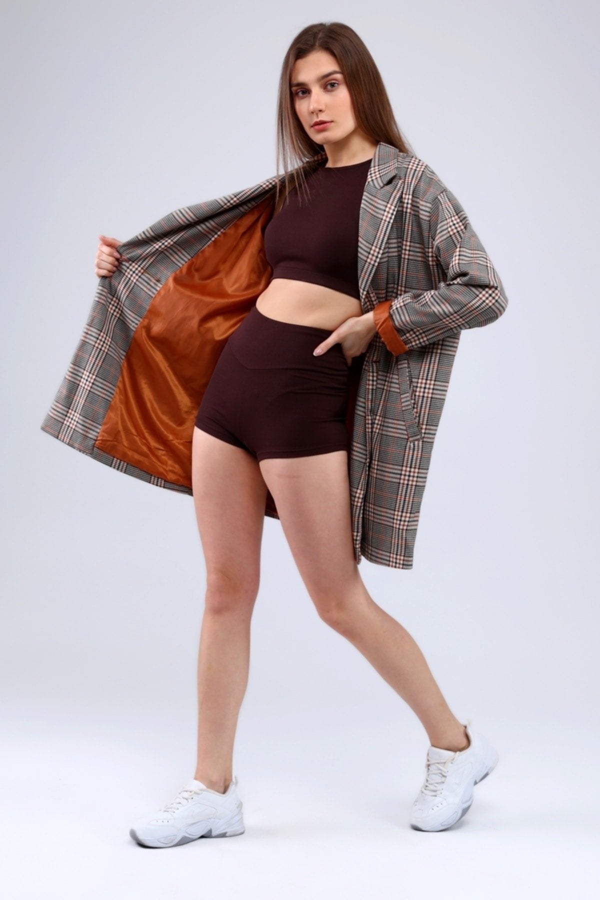 Turuncu Fitilli Extra Yüksek Bel Mini Şort