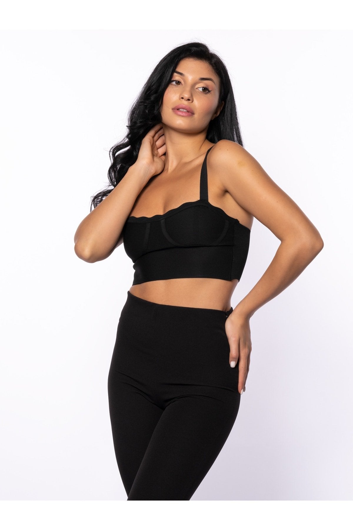 Göğüste Dilim Detaylı Triko Bluz