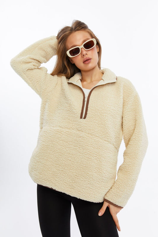 Peluş Örme Sweatshirt