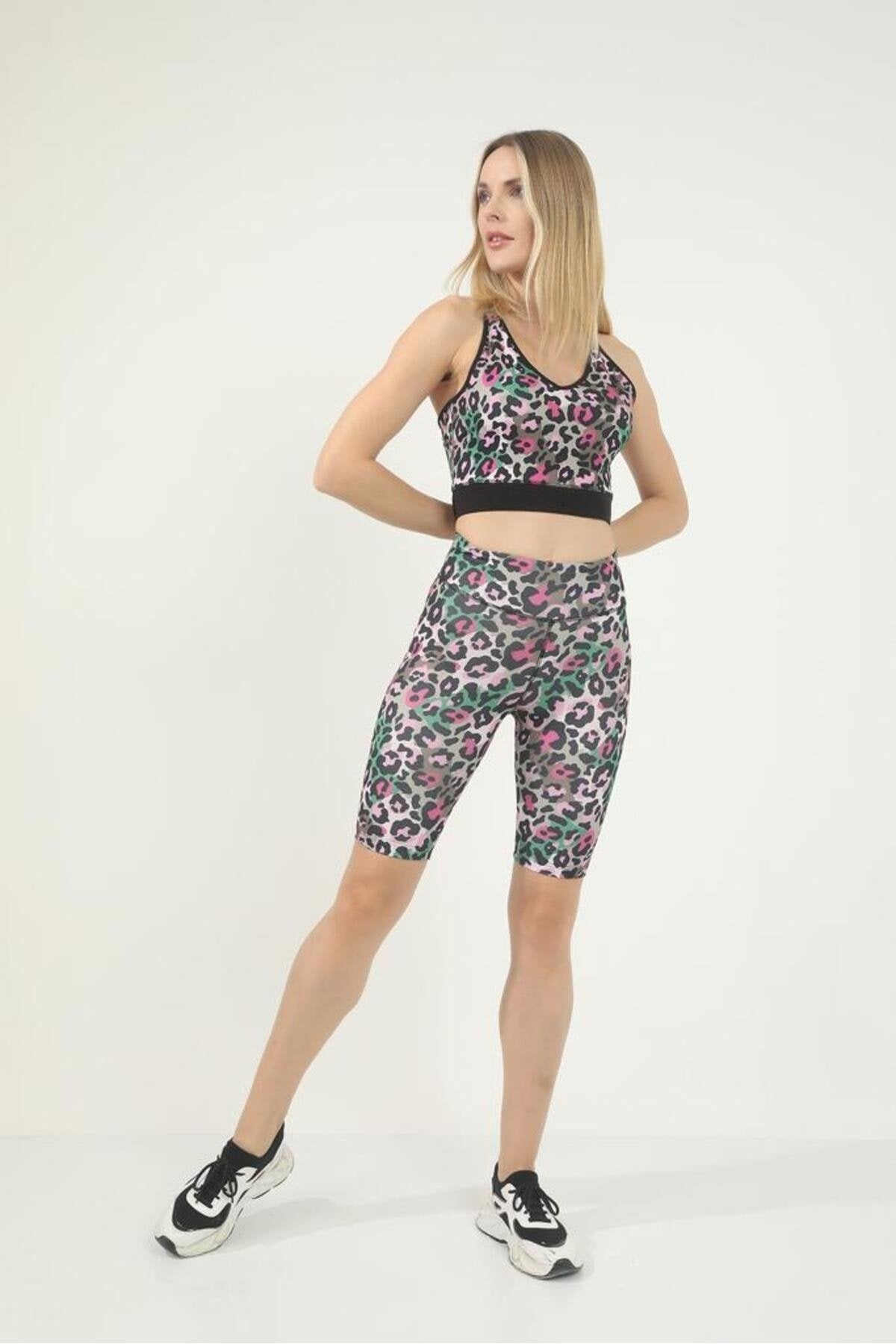 Mavi Zebra Desen Dijital Baskılı Çapraz Askılı Basic Büstiyer