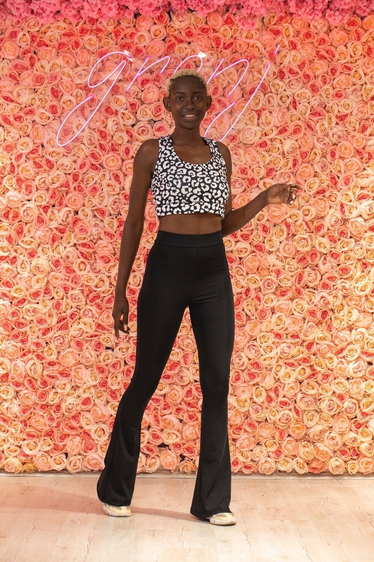 Beyaz/siyah Leopar Desen Dijital Baskılı Basic Büstiyer