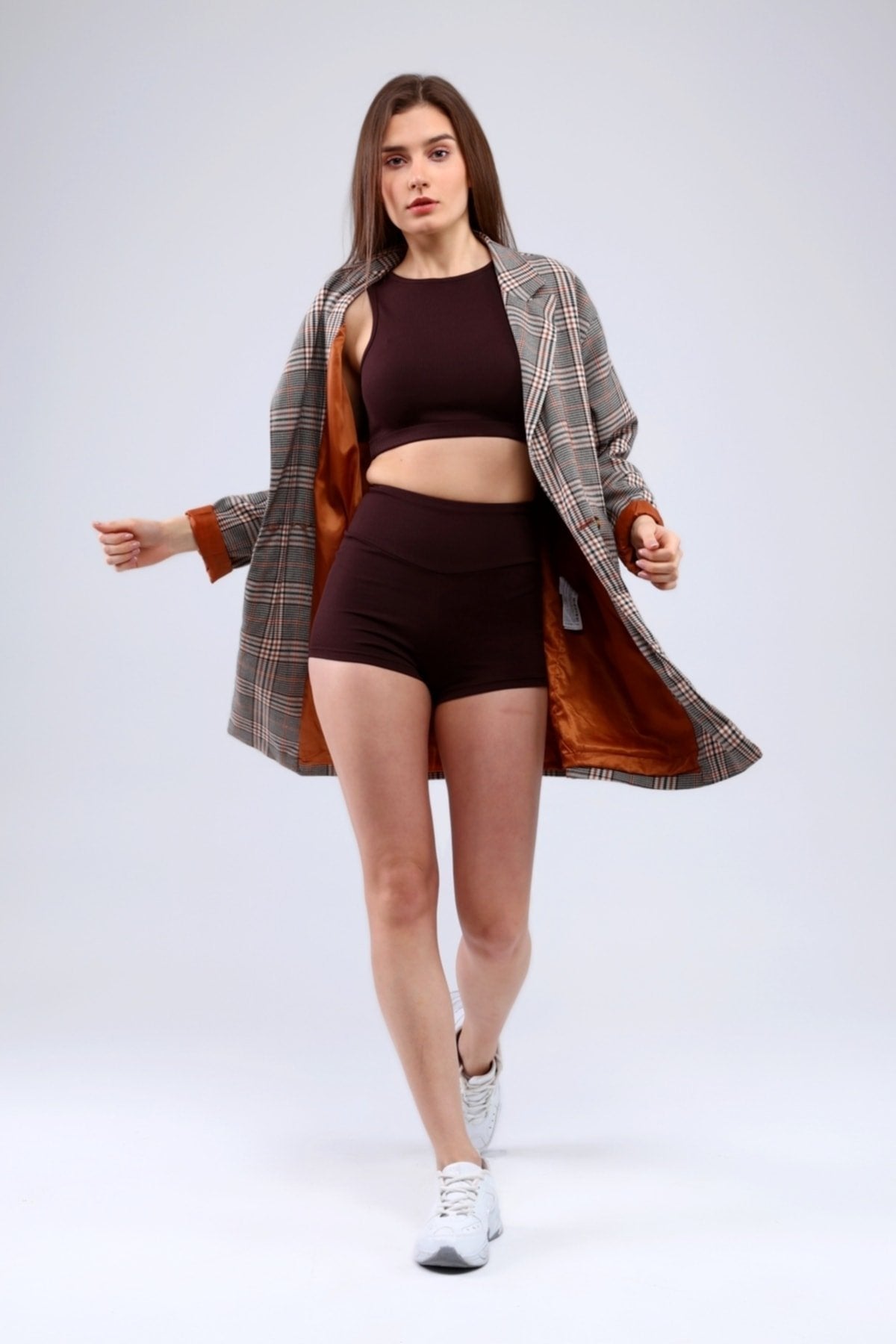 Turuncu Fitilli Extra Yüksek Bel Mini Şort