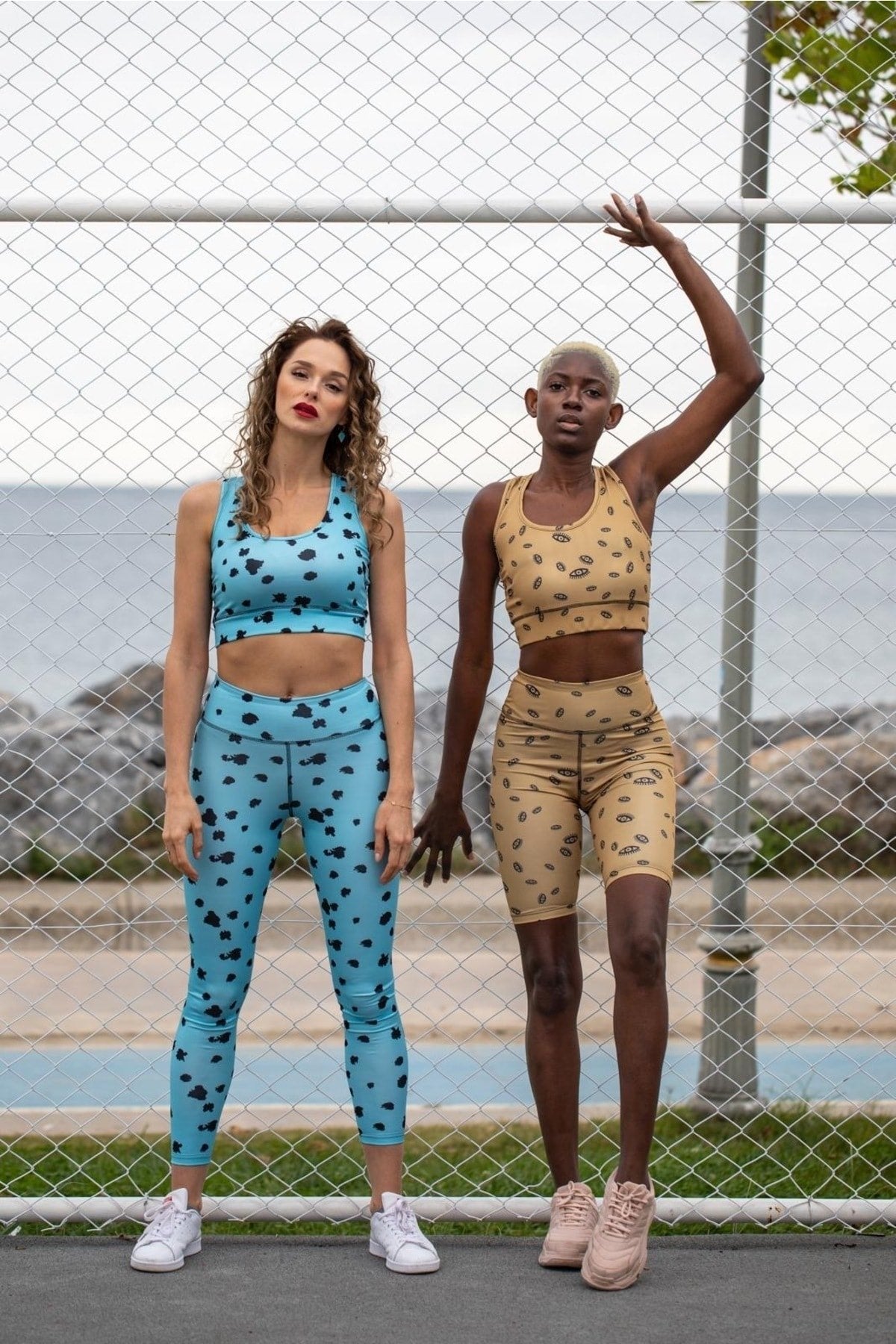 Beyaz/siyah Leopar Desen Dijital Baskılı Basic Büstiyer