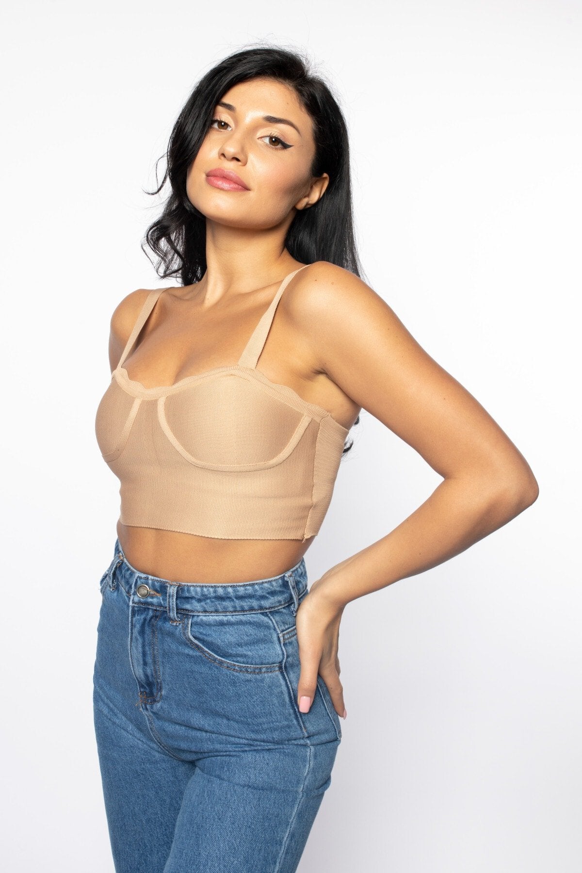 Göğüste Dilim Detaylı Triko Bluz