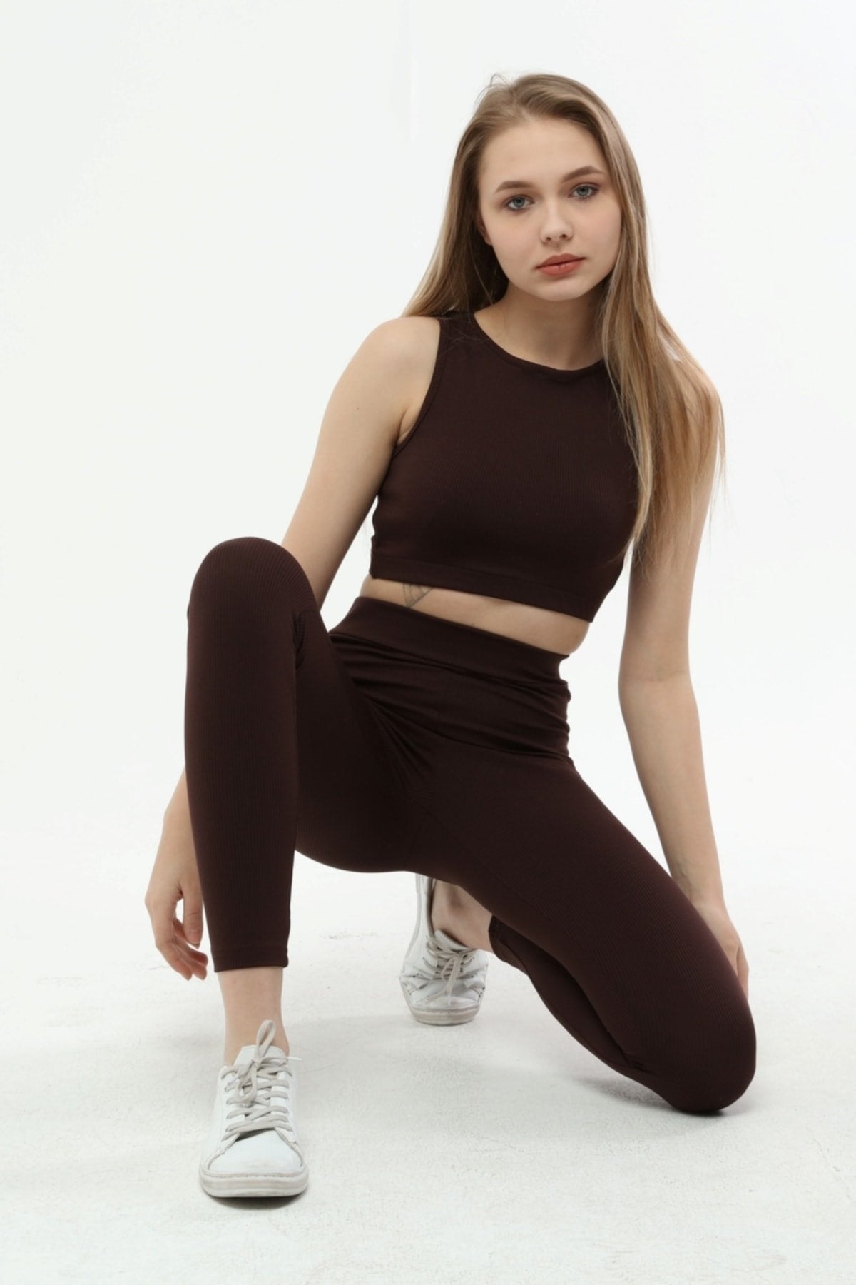 Kahverengi Fitilli Basic Büstiyer