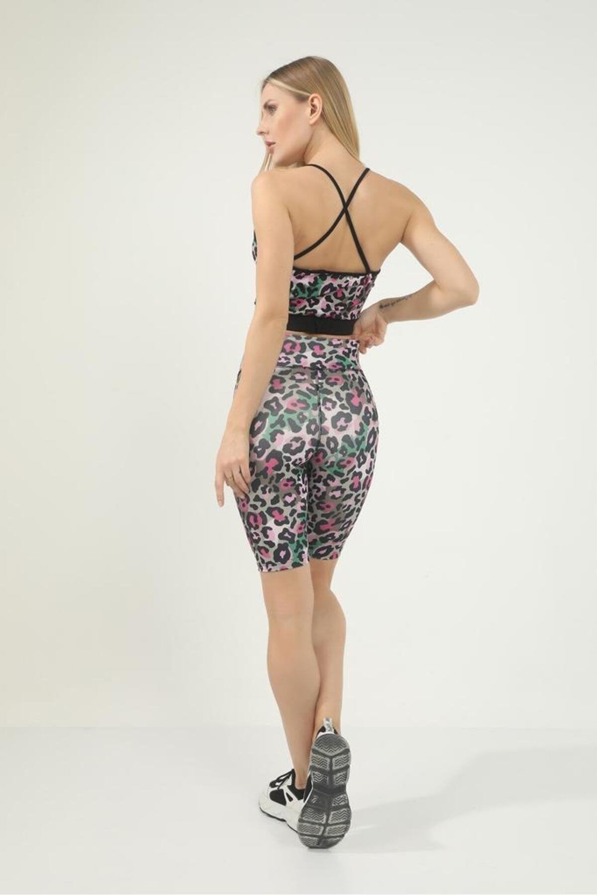 Mavi Zebra Desen Dijital Baskılı Çapraz Askılı Basic Büstiyer