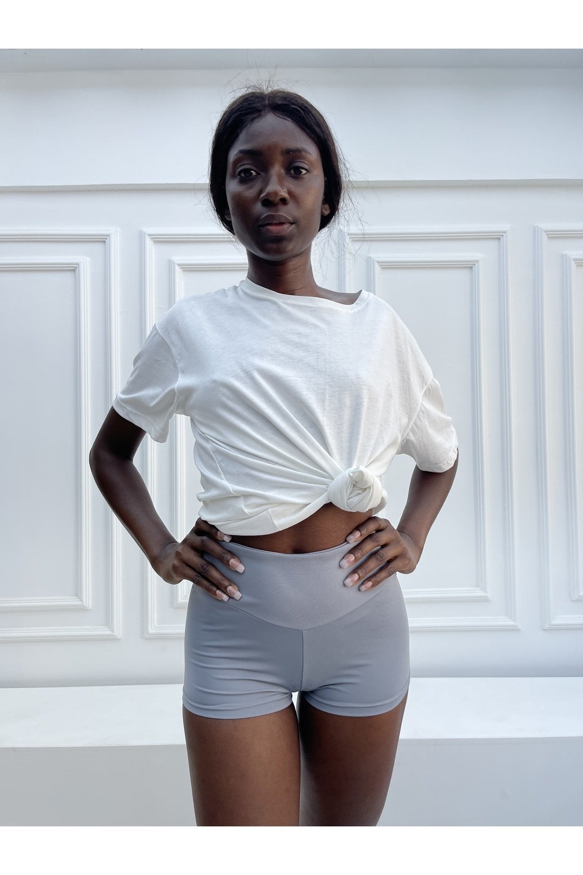 Kavuniçi Extra Yüksek Bel Mini Sporcu Şort