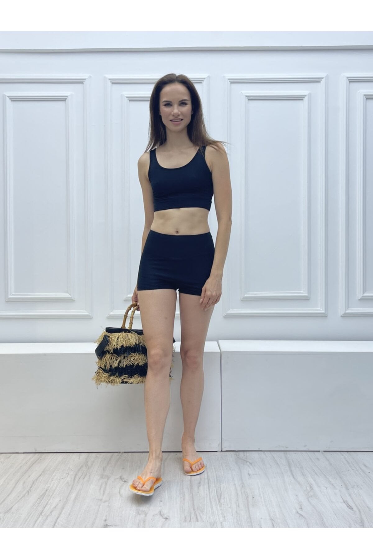 Kavuniçi Extra Yüksek Bel Mini Sporcu Şort