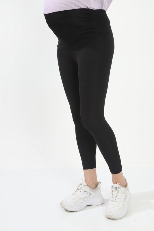 Siyah Esnek Özel Tasarım Hamile Taytı