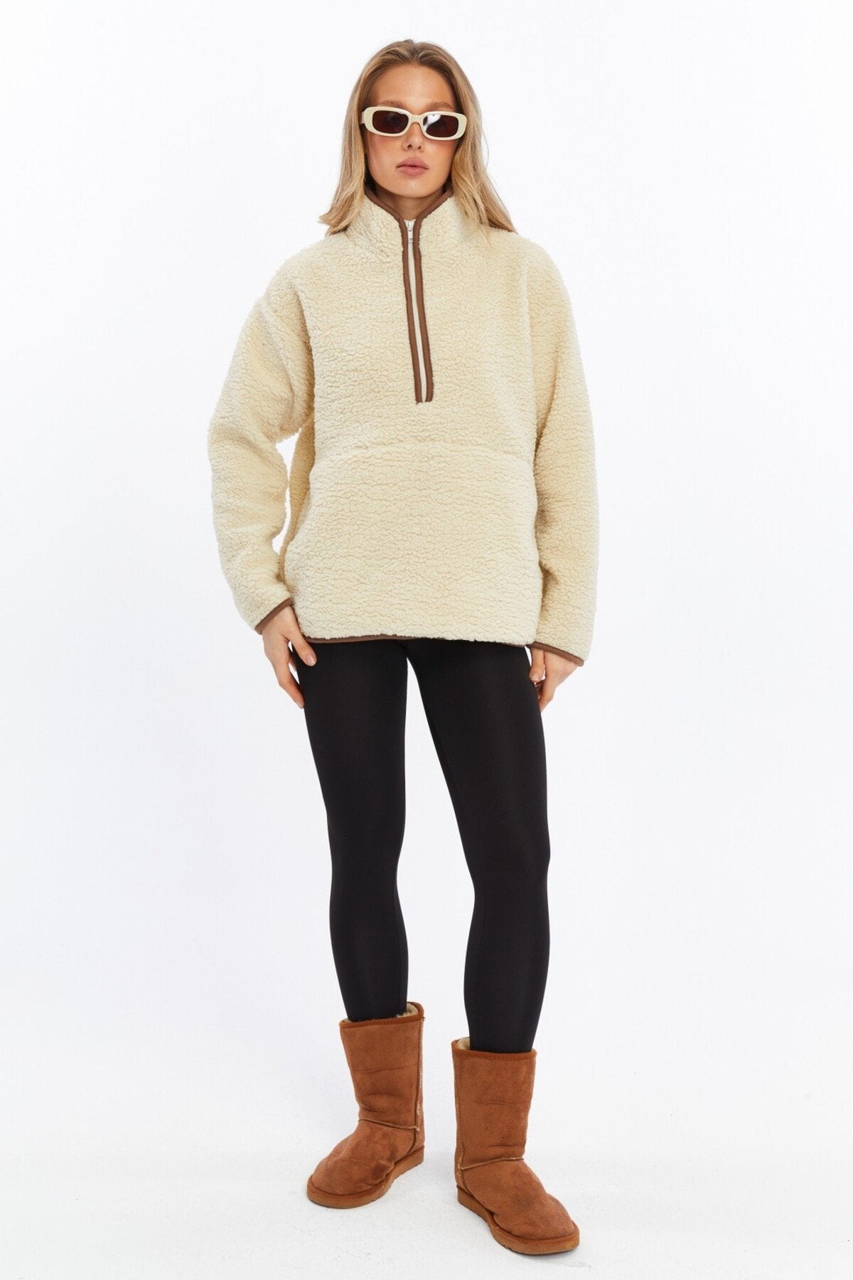 Peluş Örme Sweatshirt