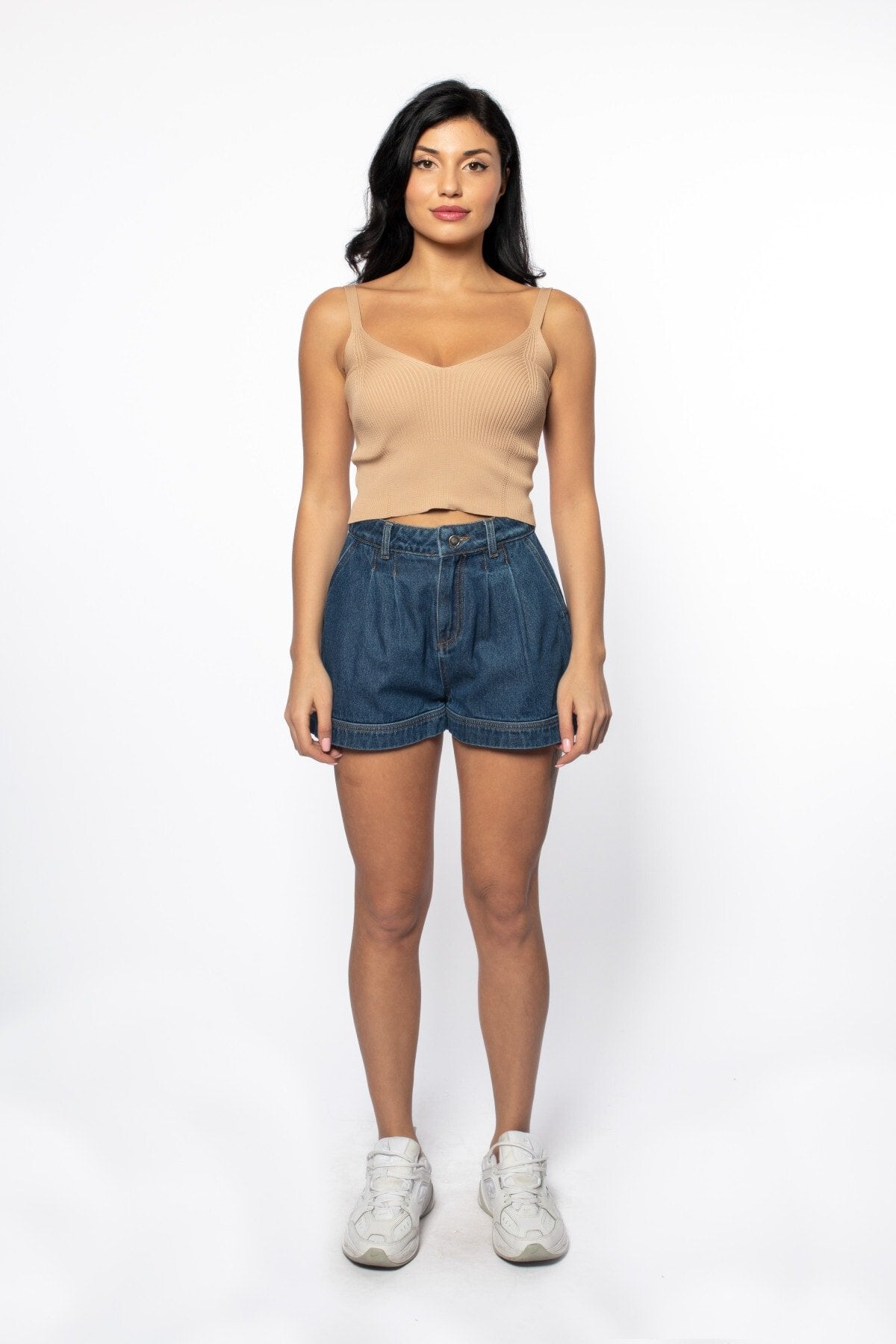 Siyah V Yaka Fitilli Triko Bluz