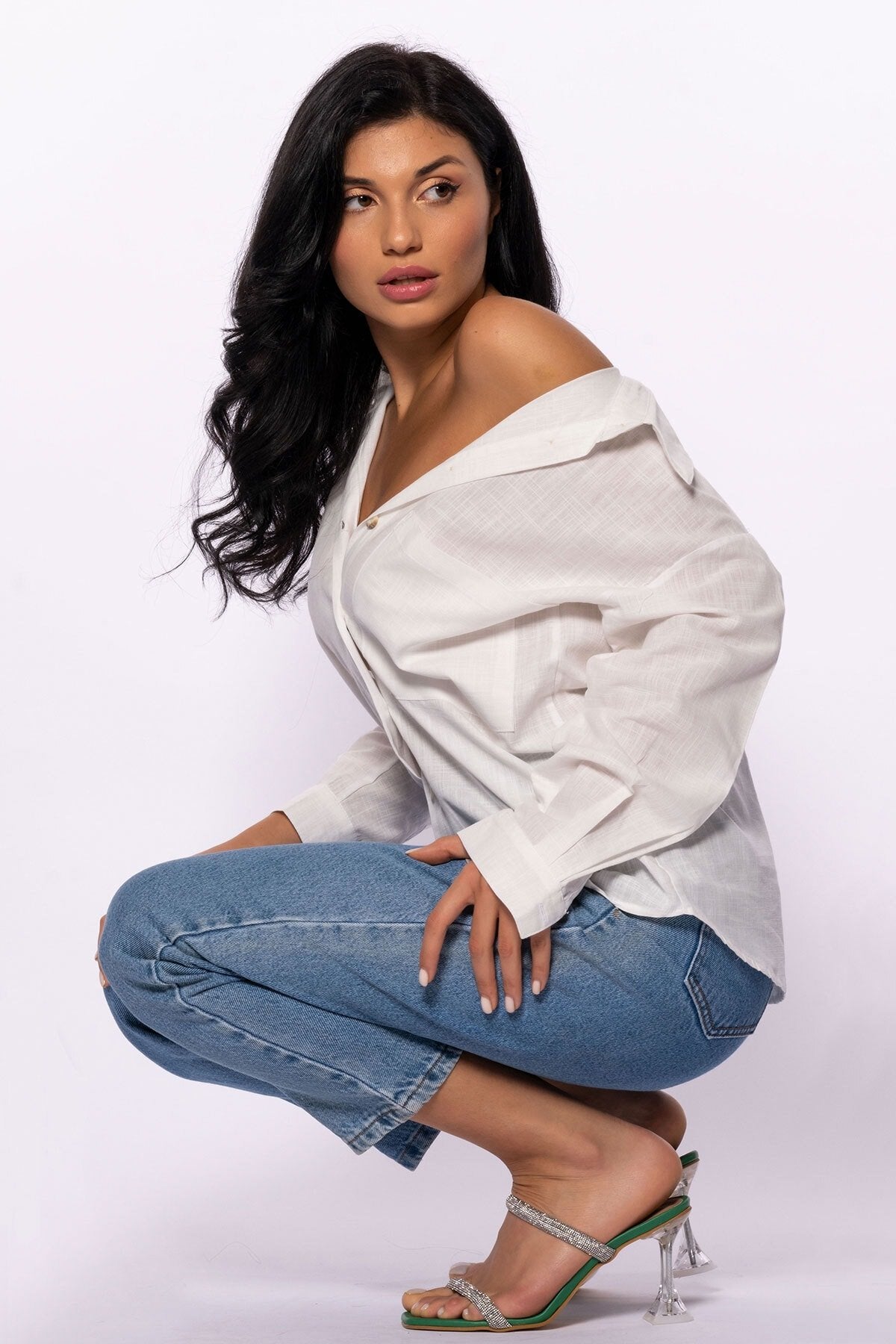 Pembe Keten Oversize Gömlek