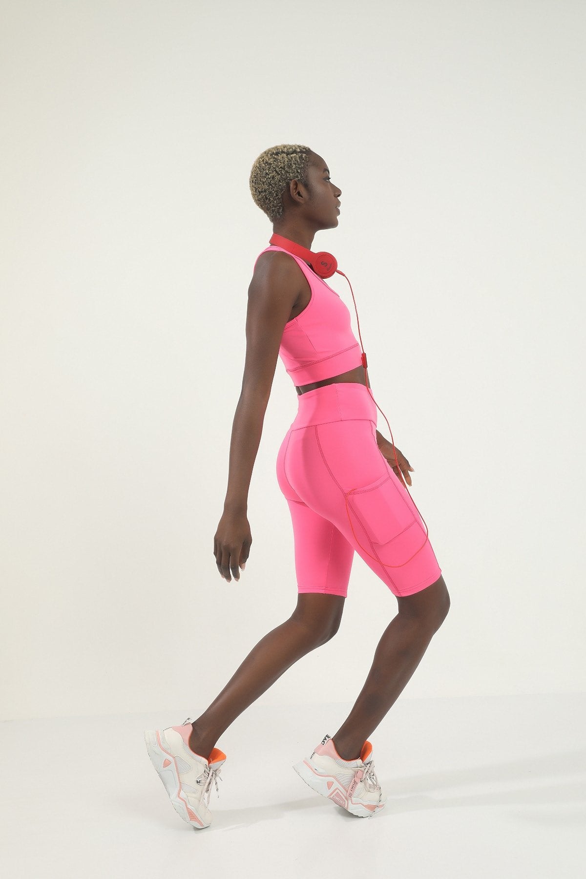 Antrasit Yüksek Bel Toparlayıcı Cep Detaylı Spor Biker Tayt