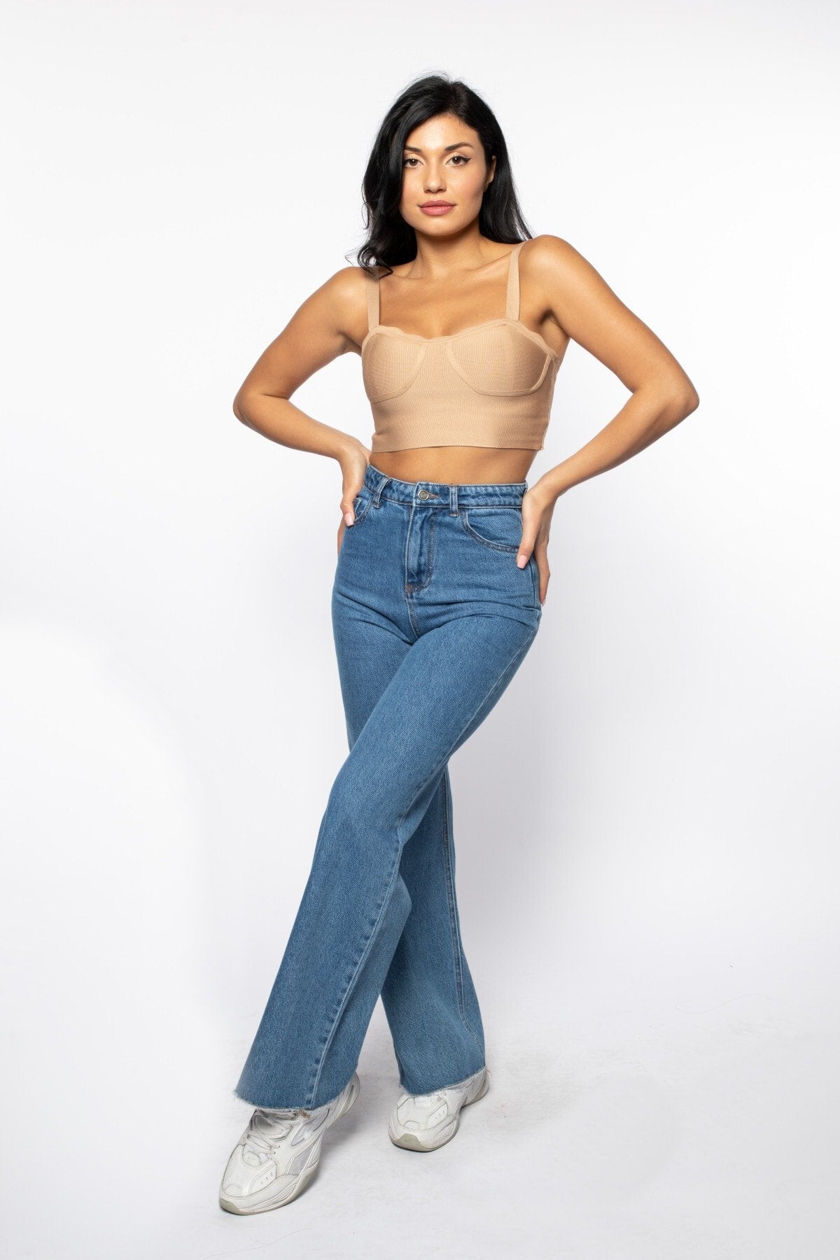 Göğüste Dilim Detaylı Triko Bluz