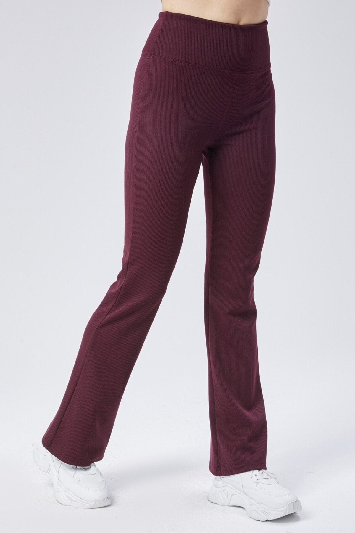 Fitilli Flare Yoga Örme Spor Tayt