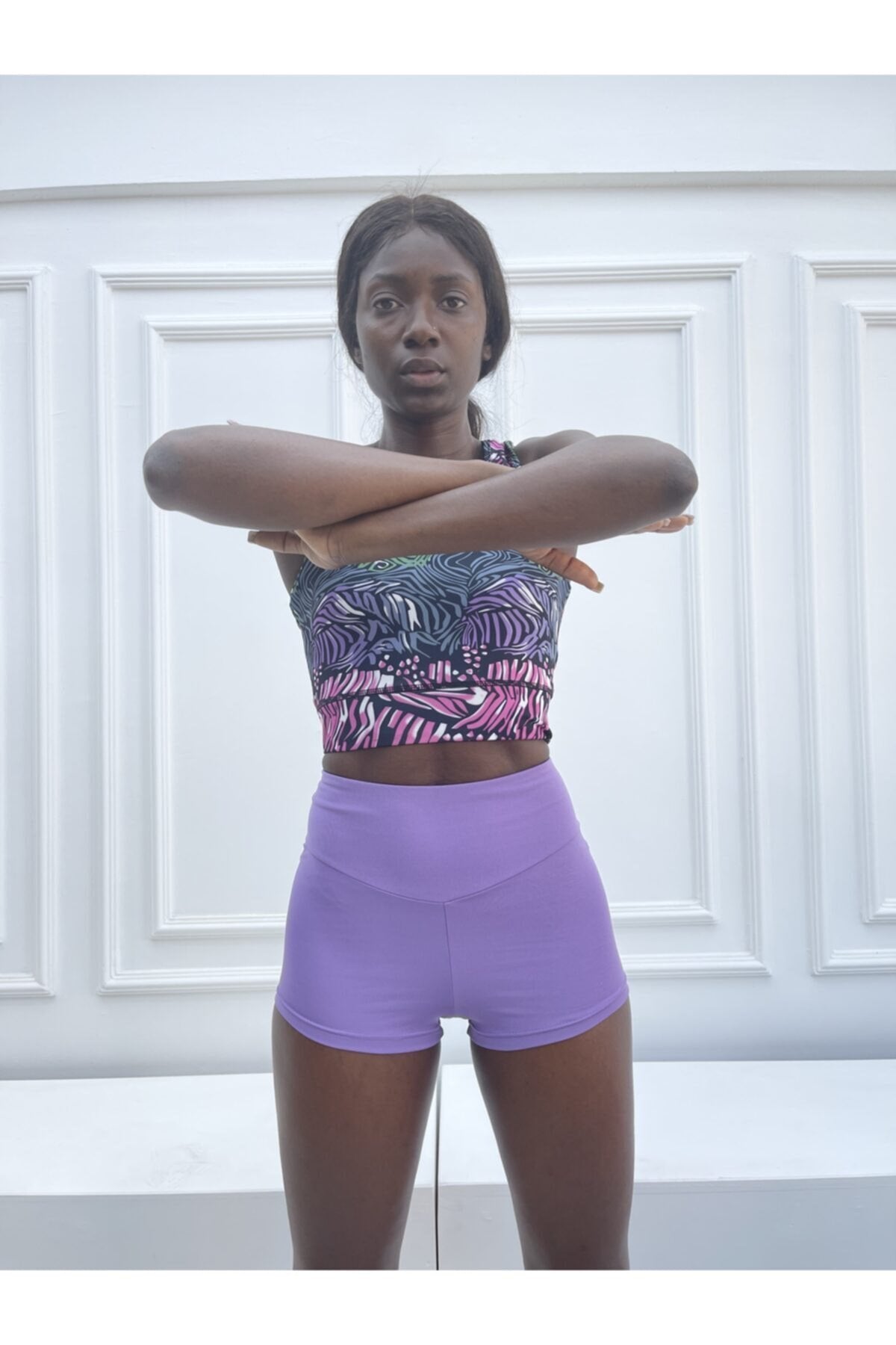 Kavuniçi Extra Yüksek Bel Mini Sporcu Şort