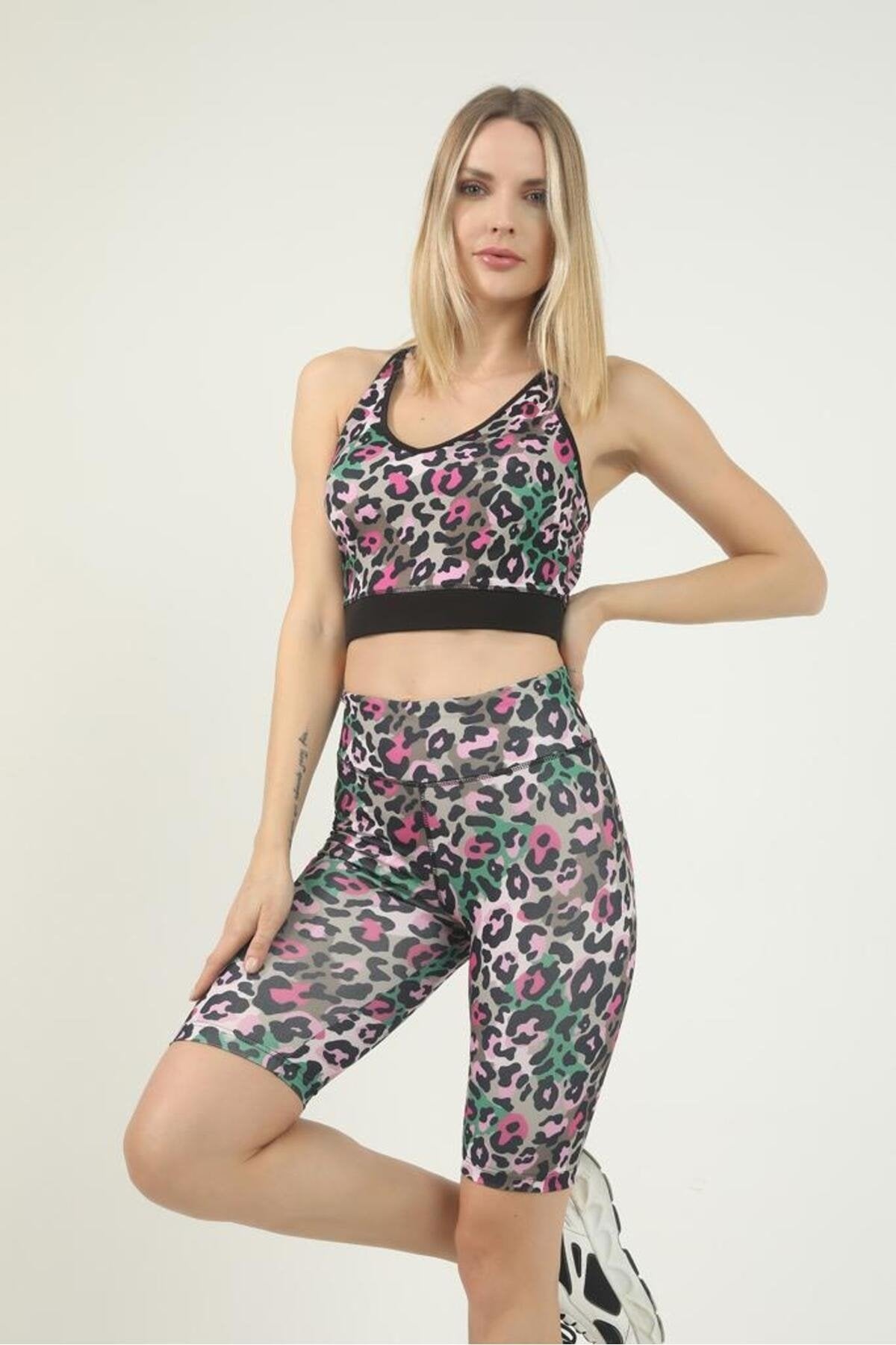 Mavi Zebra Desen Dijital Baskılı Çapraz Askılı Basic Büstiyer