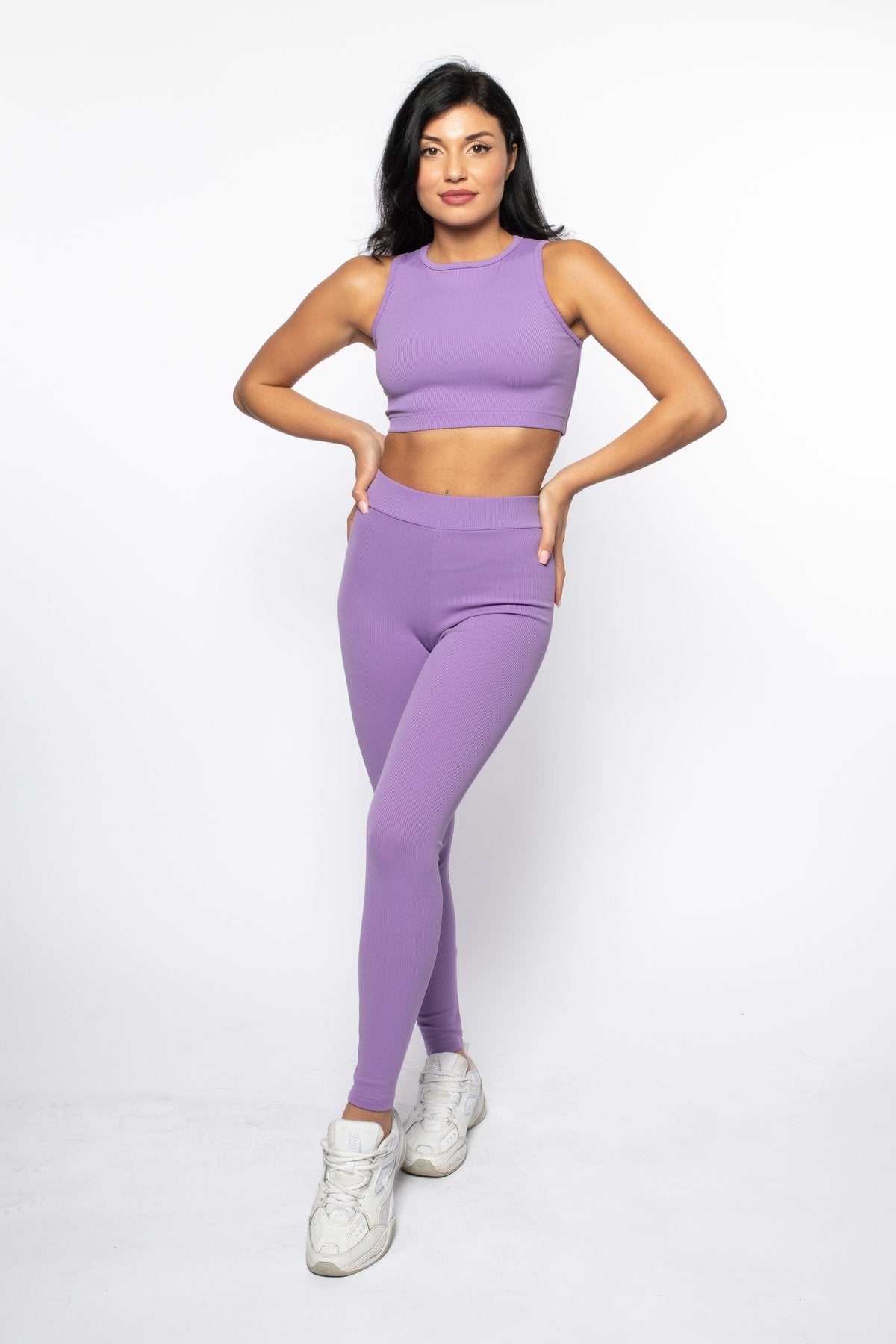 Turuncu Fitilli Yüksek Bel Toparlayıcı Örme Tayt