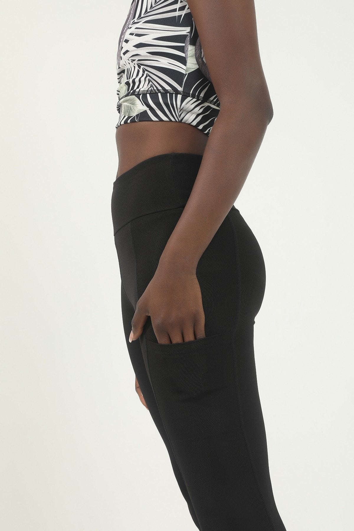 Gül Kurusu Yüksek Bel Cepli Spor Tayt